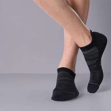 CelerSport 6 Pack Men's Running Ankle Socks with Cushion, Low Cut Athletic Sport Tab Socks, Black, Shoe Size: 9-12 - Image 7