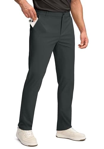 Obla Men's Golf Pants - 30"/32"/34" Slim Fit Stretch Lightweight Trousers with 5 Pockets Casual Travel Dress Work Pants for Men (Dark Grey_L32 W36) - Image 1