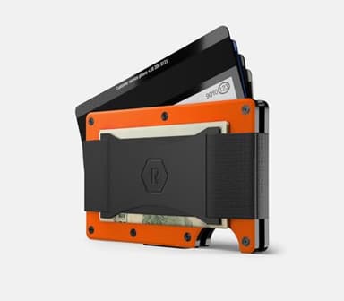 Ridge Wallets for Men Compatible with Magsafe - Slim Minimalist Compact Wallet and Card Holder, RFID Protected Front Pocket Wallets for Men with Integrated Cash Strap (Basecamp Orange) - Image 2