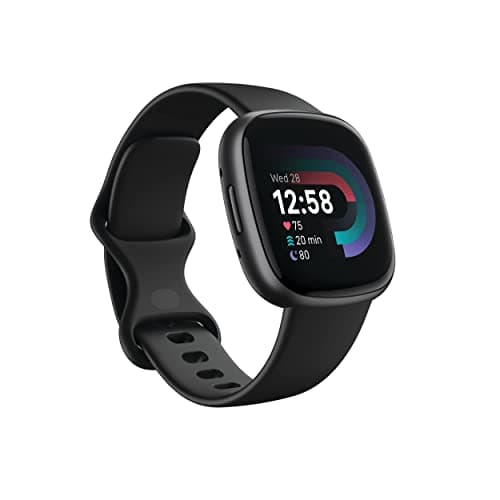 Fitbit Versa 4 Fitness Smartwatch with Daily Readiness, GPS, 24/7 Heart Rate, 40+ Exercise Modes, Sleep Tracking and more, Black/Graphite, One Size (S & L Bands Included) - Image 1