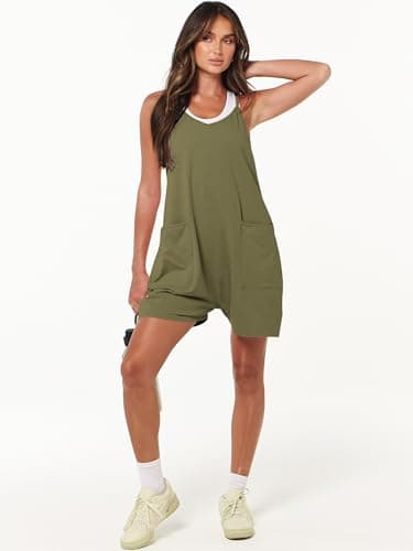 ANRABESS Womens Rompers Summer Casual Loose Sleeveless Overalls Spaghetti Strap Shorts Jumpsuit 2025 Beach Vacation Outfits X-Large - Image 2
