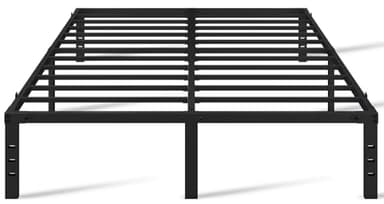 Yaheetech 14 Inch Tall Metal Bed Frame Queen Platform Bed Frame with Storage Space,Sturdy Slat Support,Easy Assembly,No Box Spring Needed,Black - Image 1