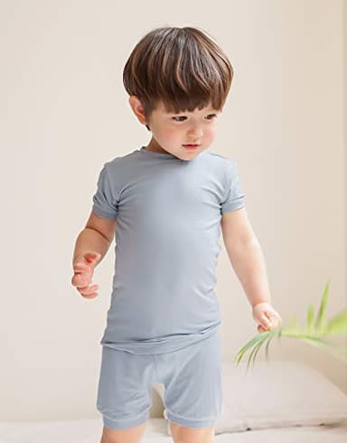 VAENAIT BABY Infant Kids Toddler Sleepwear Pajamas Pjs 4pcs Set Colorful Navy+Bluegrey S - Image 3