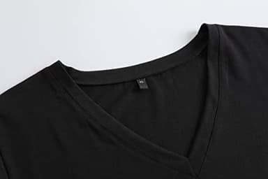 Vozanet Women's V Neck Sexy Pajama Sets Capri Sleepwear Elegant Floral Patterns Nighty Plus Size S-4XL, Black-Floral, Large - Image 3