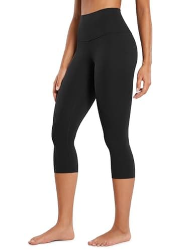 CRZ YOGA Womens Butterluxe High Waisted Lounge Leggings 19 Inches - Workout Buttery Soft Capris Yoga Pants Black Medium - Image 1