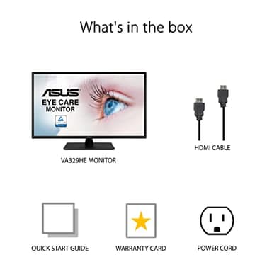 ASUS 31.5” 1080P Monitor (VA329HE) - Full HD, IPS, 75Hz, Adaptive-Sync, Eye Care, Low Blue Light, Flicker Free, HDMI, VGA, Wall Mountable, Tilt Adjustable,Black - Image 7