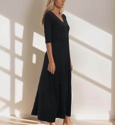 LUXVEER Maxi Dress for Women Casual Loose Beach Dresses with Pockets for 2024 Black - Image 6