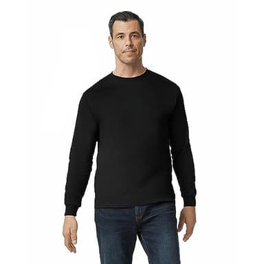 Gildan Men's Heavy Cotton Long Sleeve T-Shirt, Style G5400, 2-Pack, Black, Medium - Image 2