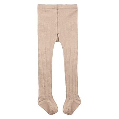 Zando Baby Girl Cotton Cable Knit Leggings - Ultra Soft, Seamless, Warm White Tights - 12-24 Months - Image 1