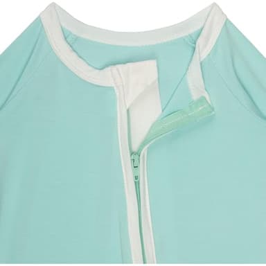 Gaiibbt 3PACK Baby Rompers Footless 2 Way Zipper Long Sleeve Pajamas aqua green+Lake Water Blue+Grey Orchid 12-18 M - Image 7