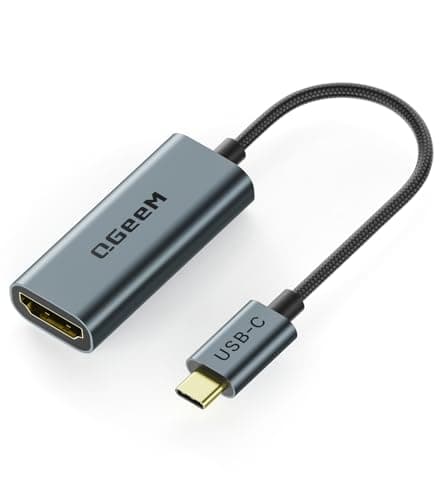 QGeeM USB C to HDMI Adapter 4K@60Hz,Type-C Thunderbolt 3/4 to HDMI Adapter Converter,Compatible for MacBook Pro,iPhone16 Max Plus,iPad Air,XPS,Galaxy S24Ultra,iMac Mini Etc. - Image 1