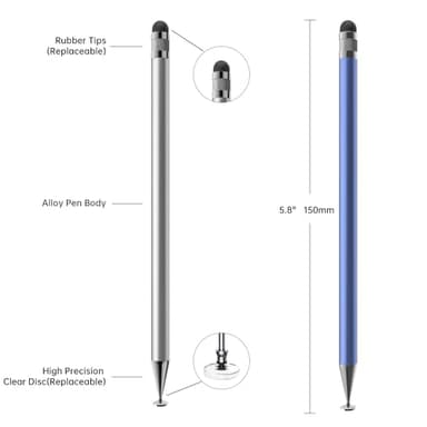 Stylus (10 Pcs),2-in-1 Stylus Pen for Touch Screen,High Precision and Sensitivity,Suitable for iPhone/ipad/Android Tablets,Compatible with Touch Screens (Silver/Blue/Rose Gold/White/Black) - Image 2