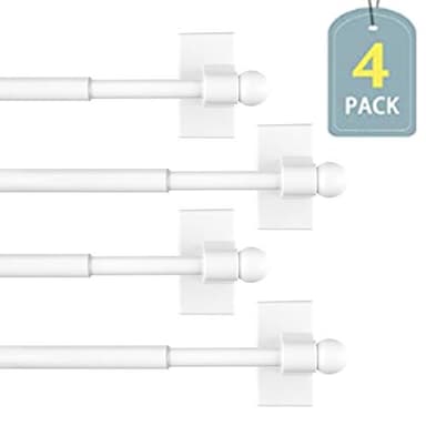 BOOM JOG Magnetic Curtain Rods Multi-Use Adjustable Appliance Metal Doors Magnetic Rods, 9-16 Inch, 1/2 Inch Diameter, 4 Pack,White - Image 5