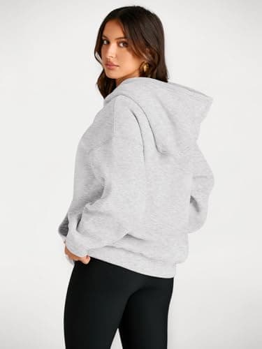 Trendy Queen Womens Oversized Hoodies Fleece Sweatshirts Fall Fashion Pullover Sweaters Winter Clothes 2025 Grey S - Image 4