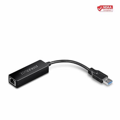 TRENDnet USB 3.0 to Gigabit Ethernet Adapter, Full Duplex 2Gbps Ethernet Speeds, Up to 1Gbps, USB to Gigabit Ethernet Adapter, USB-A, Windows Compatible, USB Powered, Black, TU3-ETG - Image 3