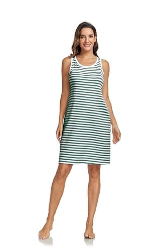 VintageClothing Womens Casual Summer Dress 2025 Loose Tank Striped T-Shirt Dresses Sleeveless Sundress with Pockets, XL - Image 3