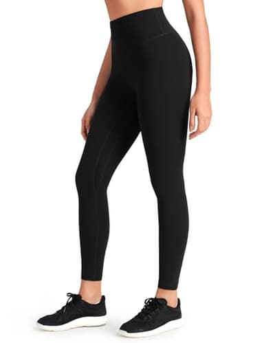 HeyNuts Workout Pro Athletic High Waisted Yoga Leggings for Women, Buttery Soft Workout Pants Compression 7/8 Leggings with Inner Pockets Black_25'' S(4/6) - Image 1