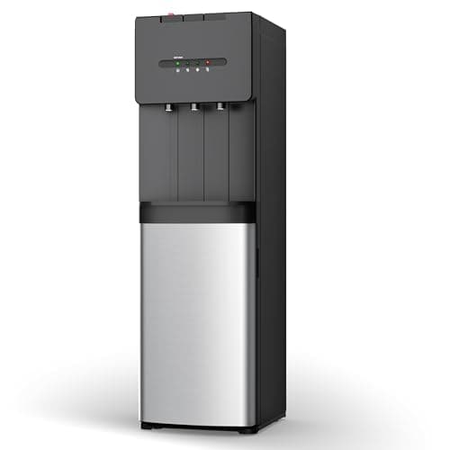 Euhomy Self-Cleaning Bottom Loading Water Dispenser, 3 Temperatures - Cold/Hot/Warm, with Child Lock, Display Light, Suitable for Apartments, Schools, Companies, Black - Image 1