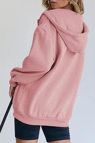 PRETTYGARDEN Women's 2025 Zip Up Y2K Hoodies Casual Long Sleeve Sweatshirts Fall Winter Track Jackets with Pockets (Pink,Large) - Image 3