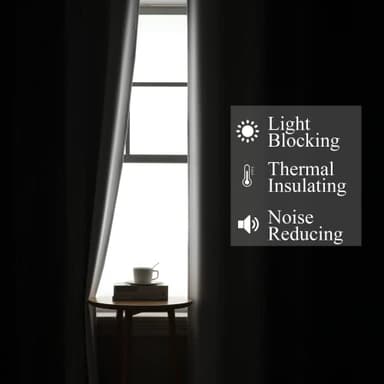 Estelar Textiler Thermal Insulated Blackout Curtains for Bedroom, Ombre Black and Greyish White Blackout Drapes for Living Room, Gradient Full Light Blocking Energy Saving Curtains, 52Wx96L, 2 Panels - Image 3