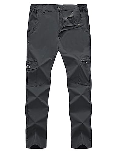 Rdruko Men's Hiking Pants Lightweight Quick Dry Water Resistant Outdoor Travel Work Fishing Pants 6 Pockets (Dark Gray,US 36) - Image 1