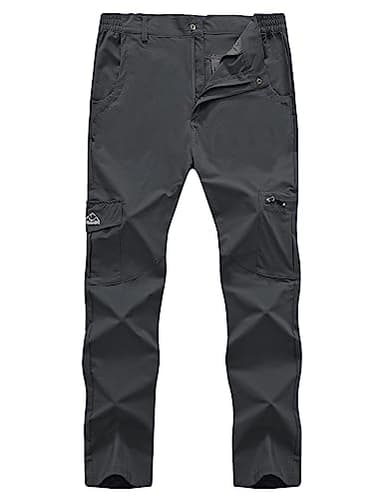 Rdruko Men's Hiking Pants Lightweight Quick Dry Water Resistant Outdoor Travel Work Fishing Pants 6 Pockets (Dark Gray,US 36) - Image 1