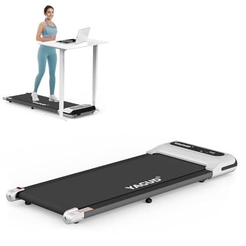 Yagud Under Desk Treadmill, Walking Pad for Home and Office, 2.5 HP Portable Walking Jogging Running Machine with Remote Control and LED Display, Silver - Image 1