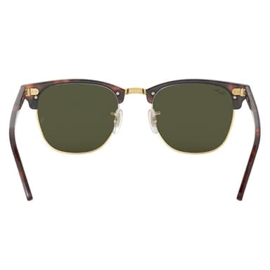 Ray-Ban RB3016 Clubmaster Square Sunglasses, Mock Havana on Gold/G-15 Green, 55 mm - Image 4
