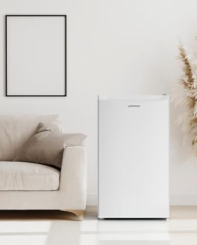 Upstreman 3.2 Cu.Ft Mini Fridge with Freezer, Single Door Mini Fridge, Dorm Fridge, Adjustable Thermostat, Mini Refrigerator for Dorm, Office, Bedroom, White-BR321 - Image 8