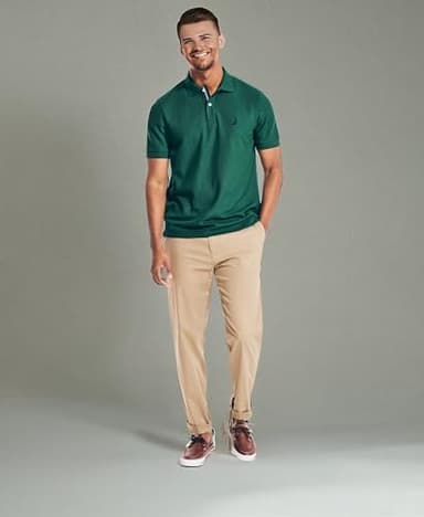 Nautica Men's Classic Short Sleeve Solid Polo Shirt, Tidal Green, XX-Large - Image 7