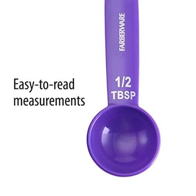 Farberware Set of 5 Measuring Spoons, Perfect for Measuring Both Wet and Dry Indgredients, Includes Detachable Ring for Optimal Storage and Organization, Dishwasher Safe, Assorted - Image 4