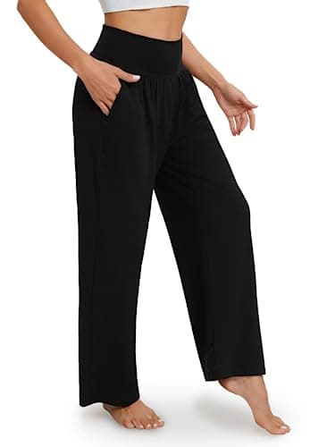 Gracyoga Wide Leg Yoga Pants for Women Casual Loose Cozy Sweatpants High Waisted Lounge Pajama Flowy Pants With Pockets - Image 2