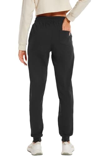 HOdo 32"/34"/36" Inseam Womens Tall Sweatpants Fleece Lined Long Joggers Workout Pants with Pockets Black - Image 3