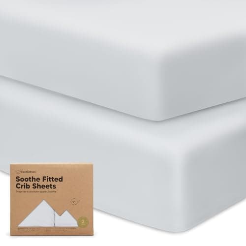 KeaBabies 2-Pack Organic Crib Sheets for Boys, Girls - 52x28 Fitted Crib Mattress Sheet Neutral, Breathable Jersey Cotton Cover for Baby Bed, Toddler Mattress, Soft & Cute Prints (Hazy) - Image 1