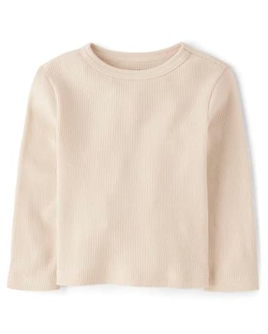 The Children's Place Baby Boy's and Toddler Long Sleeve Thermal Shirt, Haystack, 5T