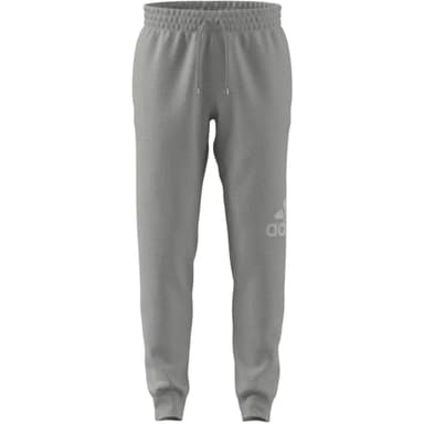 adidas Men's Essentials Fleece Tapered Cuff Big Logo Pants, Medium Grey Heather - Image 7