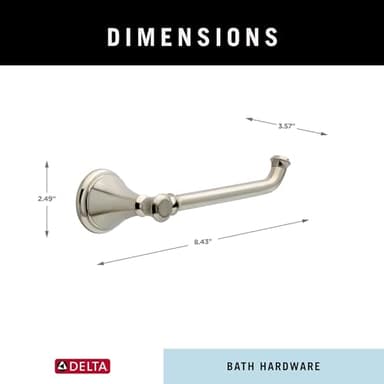 Delta Cassidy (1-Pack) Toilet Paper Holder Brilliance Stainless Steel Tissue Roll Holder for Bathroom Organization and Storage Single Post Toilet Tissue Holder Wall Bathroom Accessories 79750-SS - Image 2