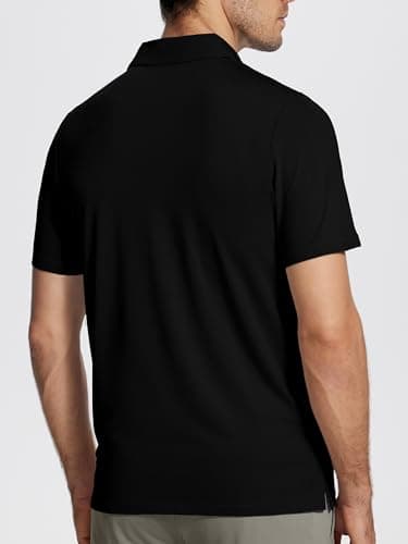 ISEEGZ Mens Golf Shirts Short Sleeve Funny Print Golf Polo Shirts for Men Lightweight Dry Fit Quick Dry Collared Golf Polos Black - Image 3