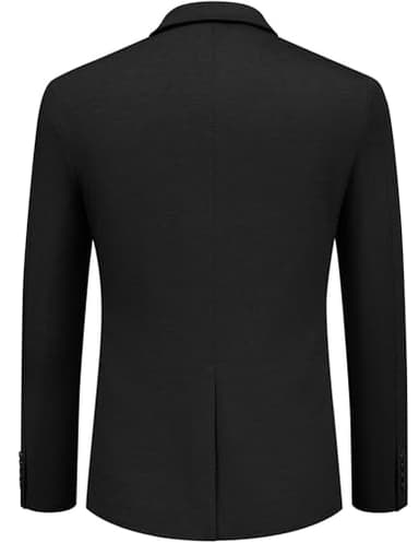 COOFANDY Men's Casual Knit Blazer Suit Jacket Stretch Sport Coats Regular Fit Black - Image 7