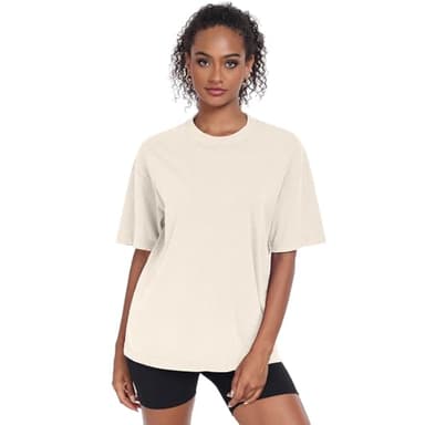 3 Pack Womens Washed Vintage Oversized T-Shirt Casual Baggy Streetwear Boyfriend Tee Workout Short Sleeve Cotton Tops(W-BGCFGY,m) - Image 2