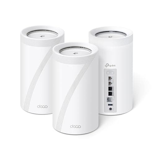 TP-Link Deco BE95 Quad-Band WiFi 7 BE33000 Whole Home Mesh System - 16-Stream, 2 x 10G + 2 x 2.5G Ports Wired Backhaul, 12 x High-Gain Antennas, VPN, AI-Roaming, 4x4 MU-MIMO, HomeShield (3-Pack) - Image 1