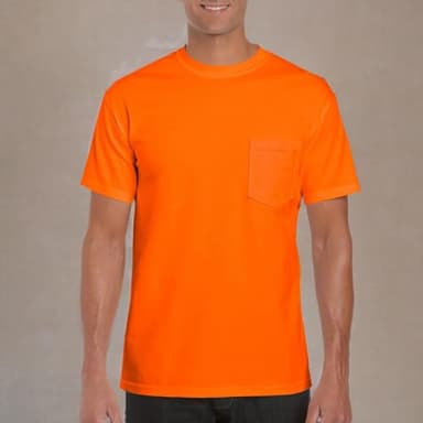 Gildan Men's DryBlend Workwear T-Shirts with Pocket, 2-Pack Shirt, Safety Orange, Large - Image 8