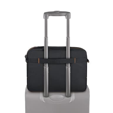 Solo New York Briefcase - Laptop Carrying Bag for Women & Men, Brief for Travel & Work, Internal Tablet Pocket, Adjustable Shoulder Strap, Fits 13.3" Computer - Ace Slim, Black & Orange - Image 10