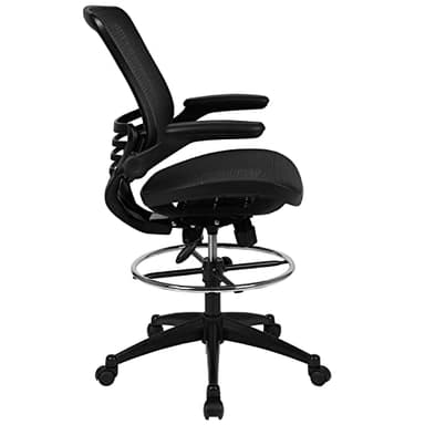 Flash Furniture Waylon Mid-Back Swivel Office Chair with Adjustable Foot Ring and Seat Height, Ergonomic Executive Chair with Armrests, Black - Image 7