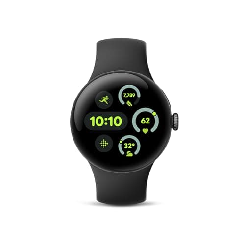 Google Pixel Watch 3 (41mm) 2024 Model - Android Smartwatch, Heart Rate Tracking, Fitbit Advanced Running, Fitness Insights, 24-Hour Battery - Matte Black Aluminum Case - Obsidian Band - Wi-Fi - Image 1