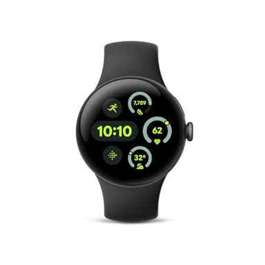 Google Pixel Watch 3 (41mm) 2024 Model - Android Smartwatch, Heart Rate Tracking, Fitbit Advanced Running, Fitness Insights, 24-Hour Battery - Matte Black Aluminum Case - Obsidian Band - Wi-Fi - Image 1