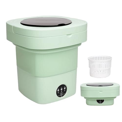 Portable Washing Machine Mini Washer for Apartments - Compact, Foldable Countertop Clothes Washer & Dryer Combo, Small Lavadora Portatil, Handheld Laundry Machine (Green, Medium) - Image 1