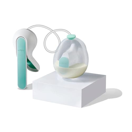 Willow Wave - Wearable Manual Breast Pump - Fits Fully in Bra - Ergonomic Handle - 24mm Soft Silicone Flange - Wearable Breastfeeding Pump - Hospital Grade Suction - Postpartum Essentials - Holds 5oz - Image 1