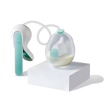 Willow Wave - Wearable Manual Breast Pump - Fits Fully in Bra - Ergonomic Handle - 24mm Soft Silicone Flange - Wearable Breastfeeding Pump - Hospital Grade Suction - Postpartum Essentials - Holds 5oz - Image 1