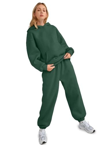 AUTOMET Sweatsuits Women 2 Piece Outfit Lounge Two Piece Sets Fall Fashion 2025 Tracksuits Oversized Sweatshirt and Sweatpants Casual Teen Girls Clothing DarkGreen M - Image 5